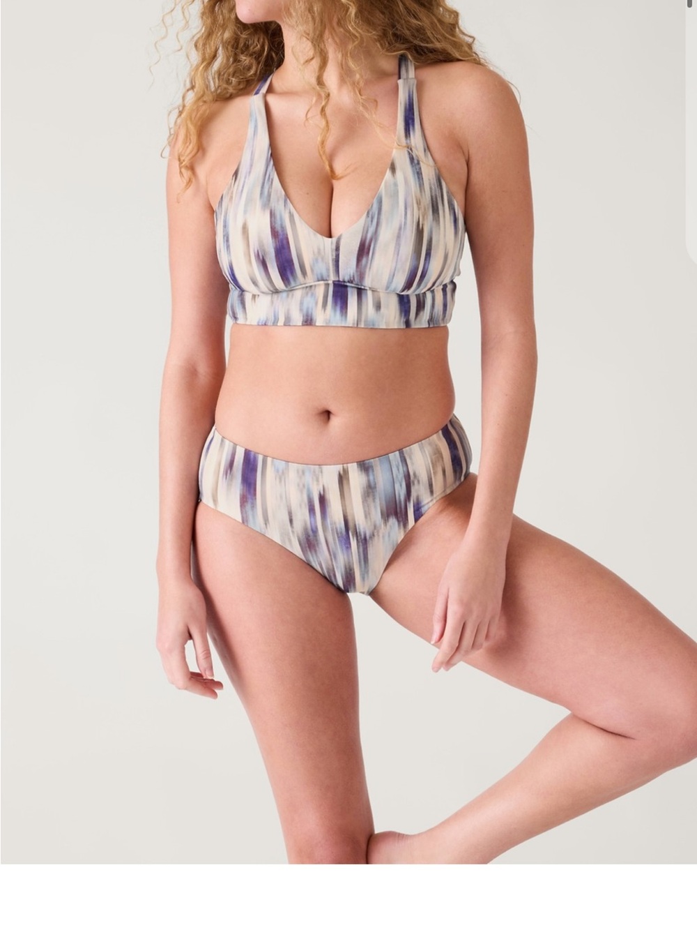 Athleta Plunge Bikini Top Full Swim Bottom Set Size S